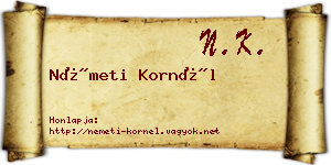 Németi Kornél névjegykártya